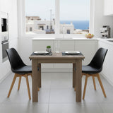 Set de Masa de 3 piese Manka I -Gaston, trufei de sonoma-negru, 80x80x77 cm