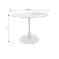 Set de Masa de 5 piese Julita-Balou I -mdf, marmurei, albe, D120x75 cm, foto produs 7