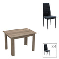 Set de Masa de 5 piese Manka-Parker facut negru-sonoma 110x80x77 cm