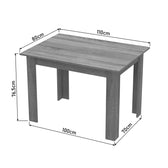 Set de Masa de 5 piese Manka-Parker facut, negru-sonoma, 110x80x77 cm, foto produs 9