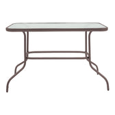 Set de masă de bucătărie Valor-Sussie, Metal și Sticlă, Maro, 110x60x70 cm, foto produs 6