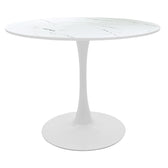 Set de Masa de dining Gaston-Balou I 5 piese -mdf marmura, Alb, D120x75 cm, perspectiva suplimentara