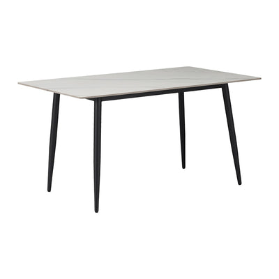 Set de Masa de dining Gustas-Giselle, 5 piese, marmura Alba pietruita-negru metalic, 120x80x75 cm, foto produs