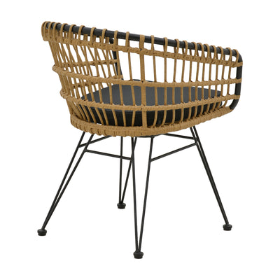 Set de Masa de dining Kliton-Naoki 3 piese din aluminiu si metal Antracit la nuante de negru, 80x80x74 cm, detaliu produs