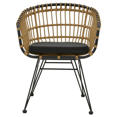Set de Masa de dining Kliton-Naoki 3 piese din aluminiu si metal Antracit la nuante de negru, 80x80x74 cm, foto produs
