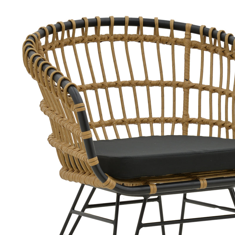 Set de Masa de dining Kliton-Naoki 3 piese din aluminiu si metal Antracit la nuante de negru, 80x80x74 cm, foto produs 6
