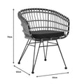 Set de Masa de dining Kliton-Naoki 3 piese din aluminiu si metal Antracit la nuante de negru, 80x80x74 cm, foto produs 12