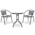 mobilier de gradina Set de Masa de dining Watson-Tade 3 piese metal-negru-sticla D60x70 cm