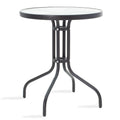 Set de Masa de dining Watson-Tade 3 piese metal-negru-sticla, D60x70 cm, imagine suplimentara