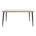 Set de Masa de restaurant Naoki-Tanish din de 7 piese din ratan Natural-metal-negru-sticla, 160x90x78 cm, foto produs 6