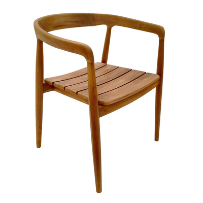 Set de Masa din lemn de tec 5 piese Noody-Kenda, Natural, 120x120 cm, imagine suplimentara