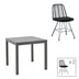 mobilier de gradina Set de masa dining cu 3 piese Kliton-Naoki, aluminiu & metal, antracit & negru, 80x80x74 cm