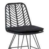 Set de masa dining cu 3 piese Kliton-Naoki, aluminiu & metal, antracit & negru, 80x80x74 cm