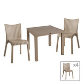 mobilier de gradina Set de Masa Explore-Confident 5 piese capucino 90x90x74 cm