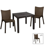 Set de Masa Explore-Confident set 5 piese, maro, 90x90x74 cm