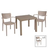 mobilier de gradina Set de Masa Explore-Fontline 5 piese capucino 90x90x74 cm