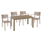 mobilier de gradina Set de Masa Explore-Forntline 5 piese Crem150x90x74 cm