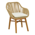 Set de masa Kalie-Kenda 7 piese, Natural, D120x75 cm, imagine suplimentara