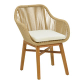 Set de masa Kalie-Kenda 7 piese, Natural, D120x75 cm, imagine suplimentara