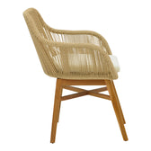 Set de masa Kalie-Kenda 7 piese, Natural, D120x75 cm, perspectiva suplimentara