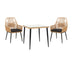 mobilier de gradina Set de Masa Naoki-Tanish 3 piese din metal negru-pe Natural sticla 80x80x78 cm