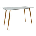 Set de Masa pentru 5 persoane Chloe-Parker din sticla, gri inchis-Natural, 120x70x75 cm, foto produs