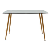 Set de Masa pentru 5 persoane Chloe-Parker din sticla, gri inchis-Natural, 120x70x75 cm, foto produs 6