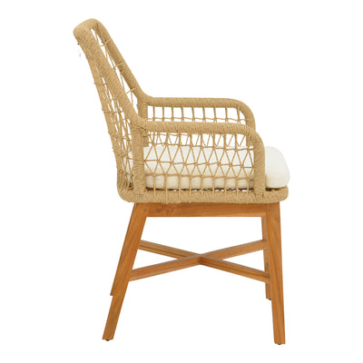 Set de masa pentru dining Elaiza-Kenda 5 piese din lemn de teak, Natural, D120x75 cm, perspectiva suplimentara
