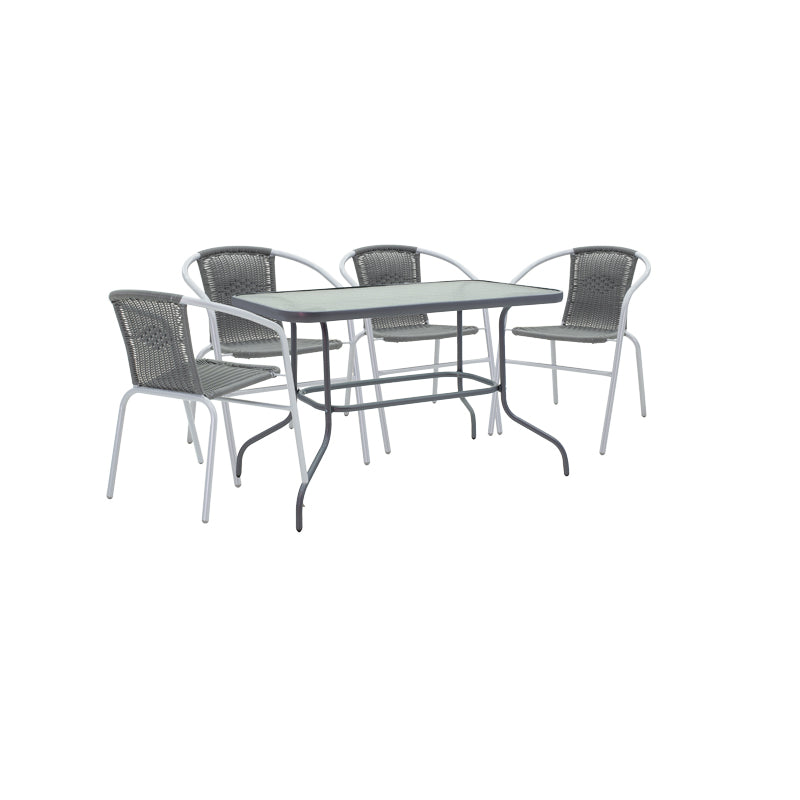 Set de Masa Valor-Obbi, Maro - Gri inchis, 110x60x70 cm - Gri inchis