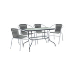 Set de Masa Valor-Obbi, Maro - Gri inchis, 110x60x70 cm - Gri inchis