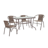 Set de Masa Valor-Obbi, Maro - Gri inchis, 110x60x70 cm - Maro