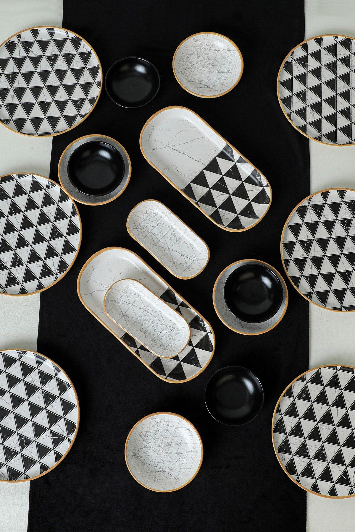 Set de mic dejun Chess, Negru, 18 piese