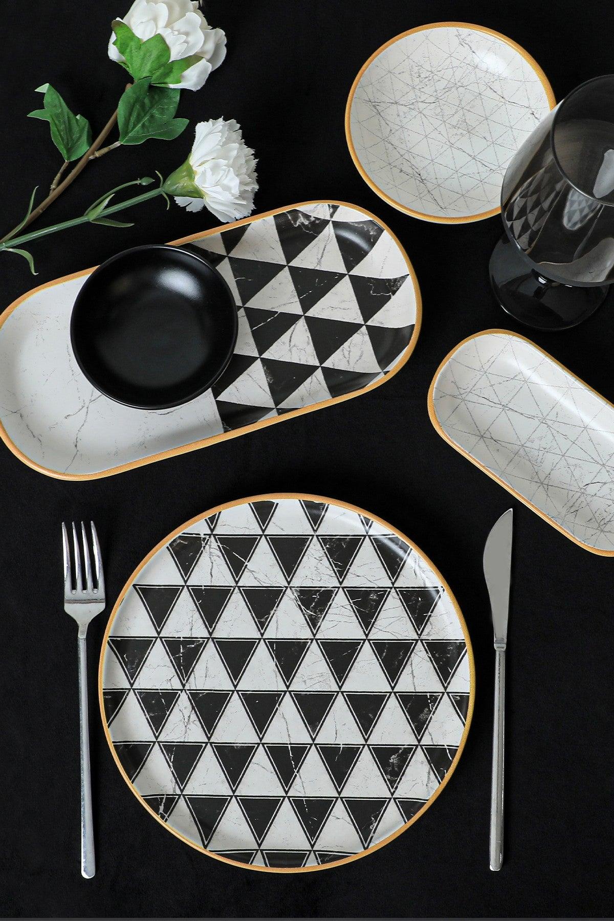 Set de mic dejun Chess, Negru, 18 piese