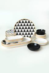 Set de mic dejun Chess, Negru, 18 piese