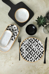 Set de mic dejun Grazie, Negru, 18 piese