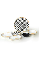 Set de mic dejun Grazie, Negru, 18 piese