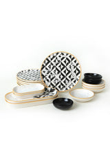 Set de mic dejun Grazie, Negru, 18 piese