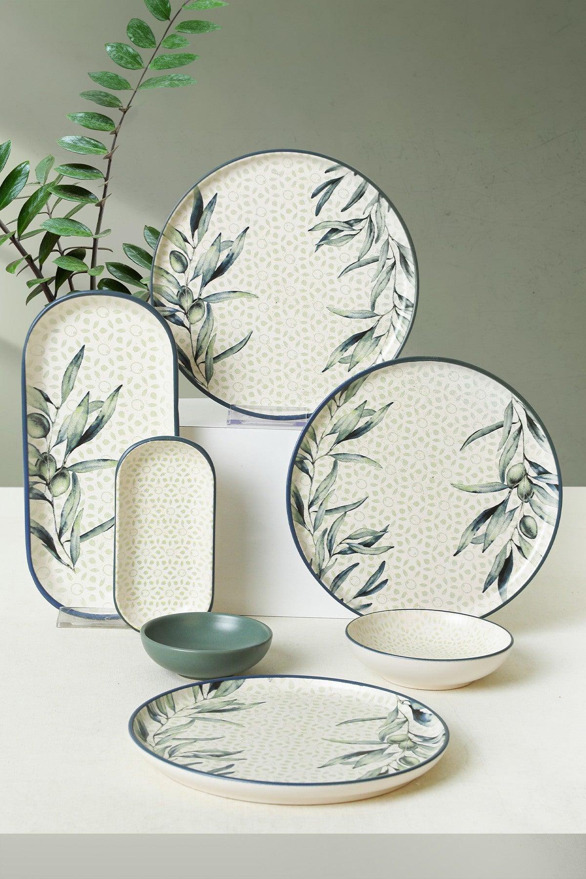 Set de mic dejun Leaf, Multicolor, 18 piese