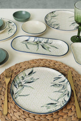 Set de mic dejun Leaf, Multicolor, 18 piese