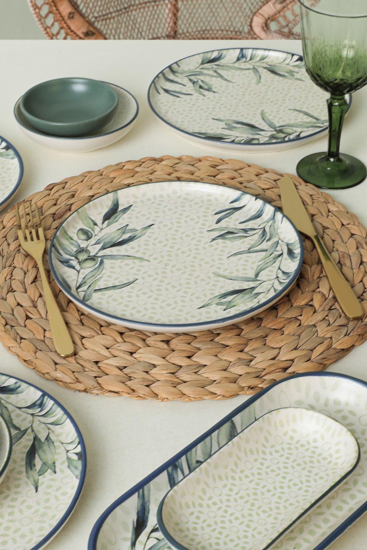 Set de mic dejun Leaf, Multicolor, 18 piese