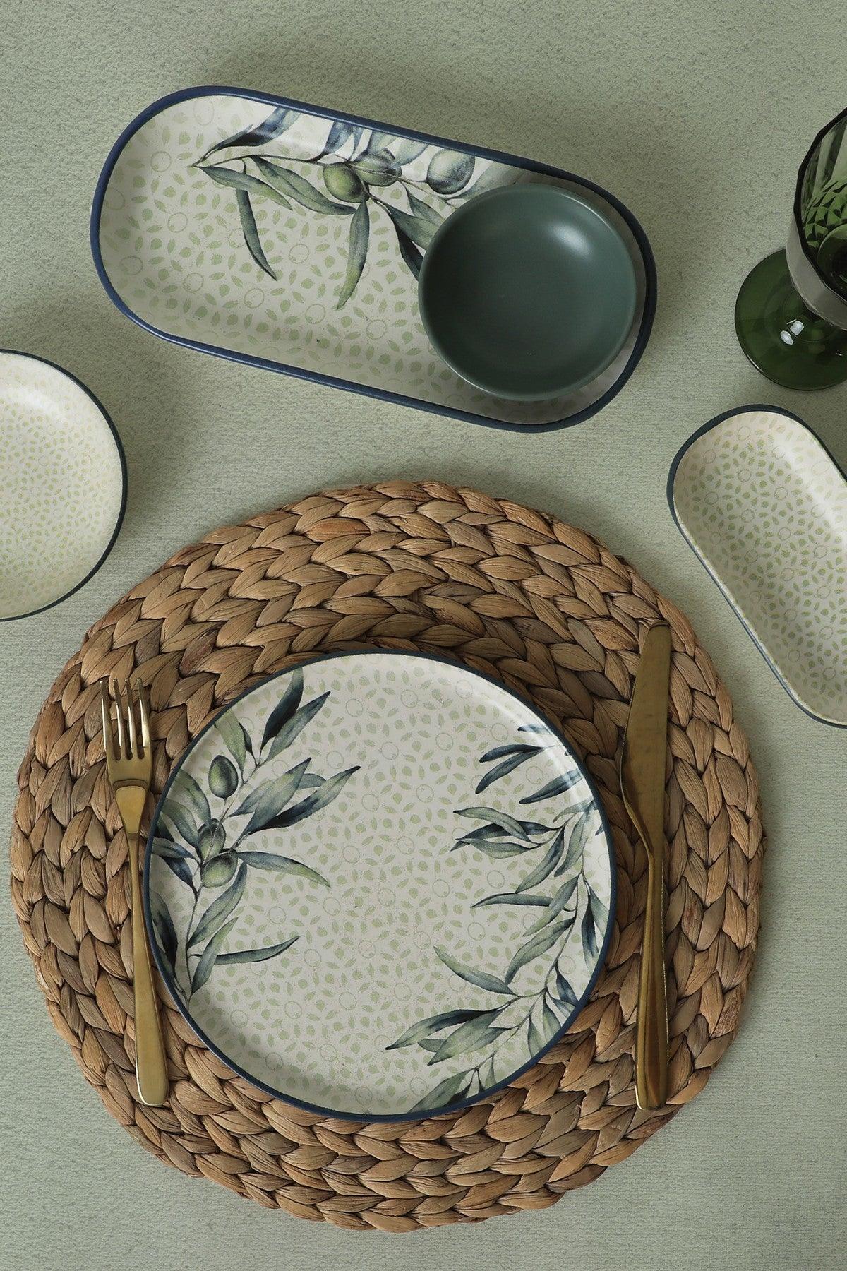 Set de mic dejun Leaf, Multicolor, 18 piese