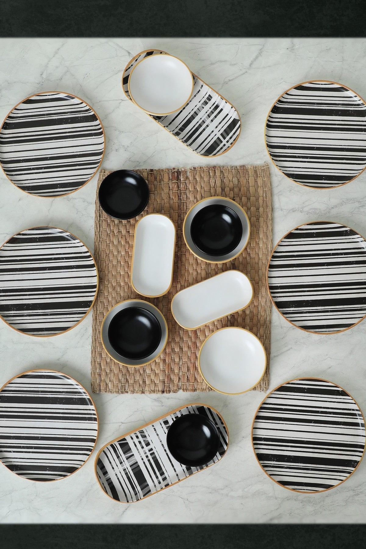 Set de mic dejun, Negru, 22 cm