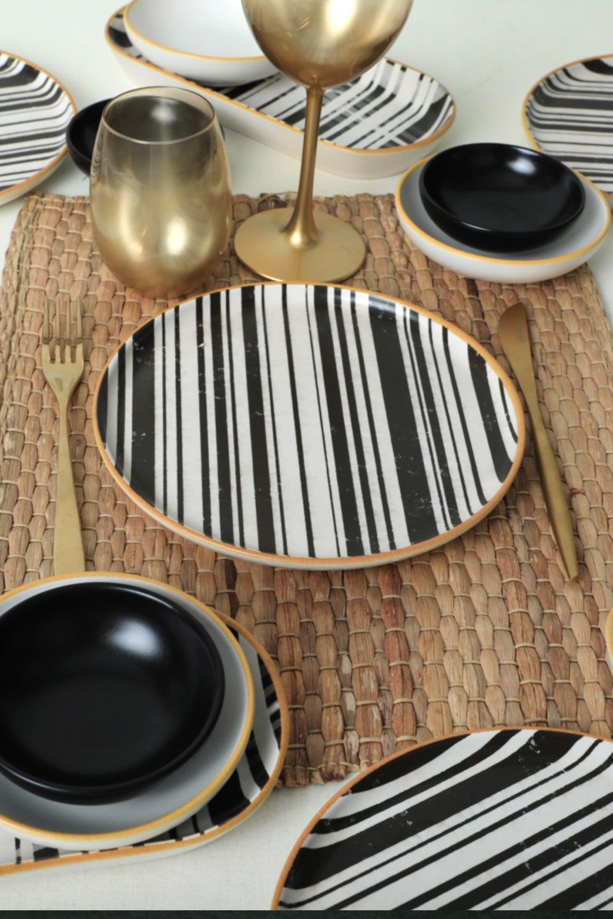 Set de mic dejun, Negru, 22 cm