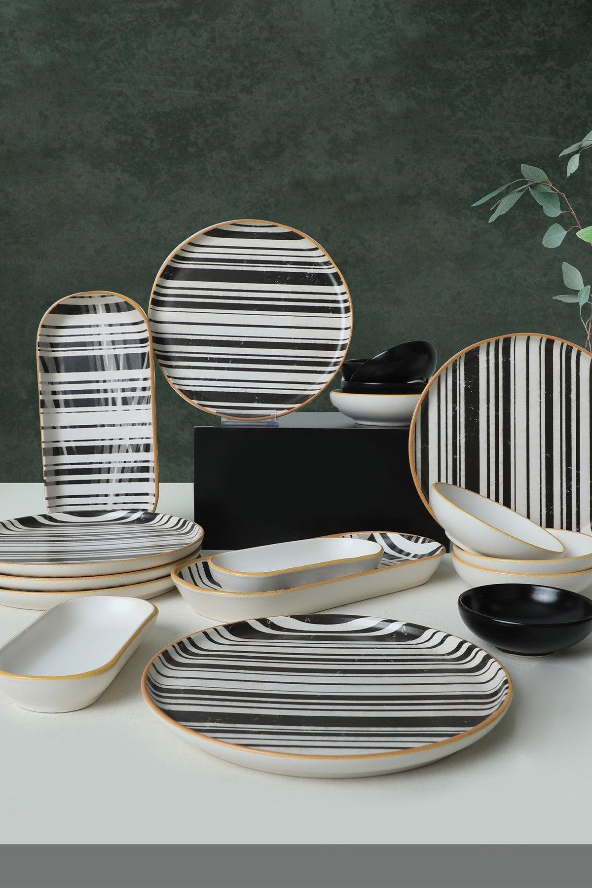 Set de mic dejun, Negru, 22 cm