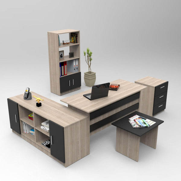 Set mobilier de birou Linta, 5 piese, 140x74x60 cm