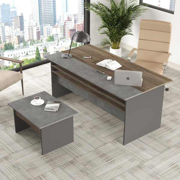 Set de mobilier de birou Sartoria Mini, Maro, 2 piese, Birou - Masa, 180x90x75 cm