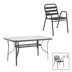 Set de mobilier de dining cu masă și scaune Ensure-Sussie, Metal și Sticlă, 140x80x70 cm
