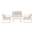 Set de mobilier de exterior cu funcție relaxare Veranda, textilene-metal, cappuccino, 110x74x75 cm, imagine suplimentara