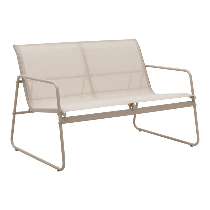 Set de mobilier de exterior cu funcție relaxare Veranda, textilene-metal, cappuccino, 110x74x75 cm