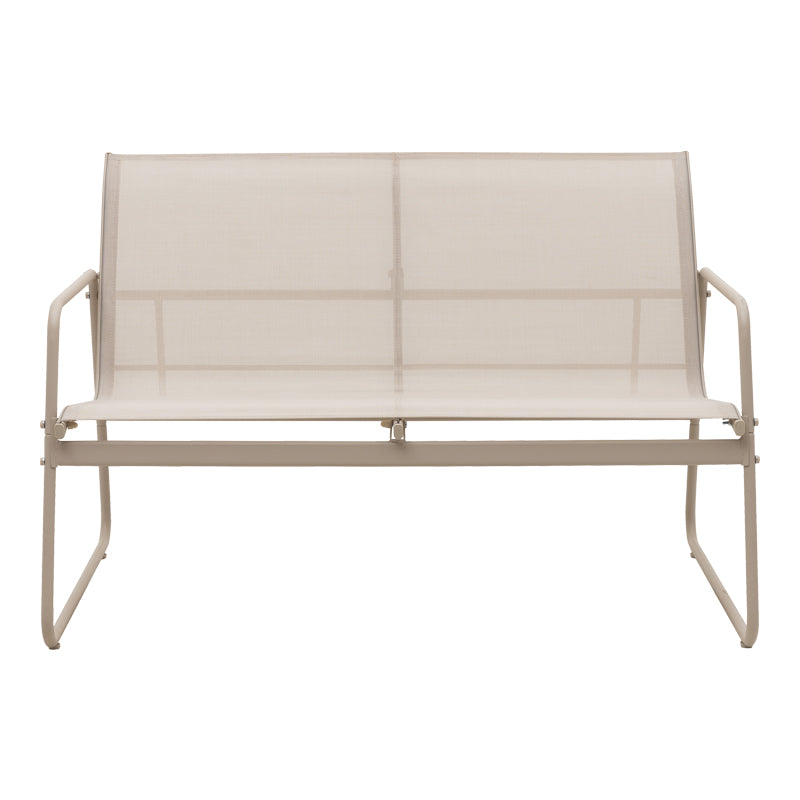 Set de mobilier de exterior cu funcție relaxare Veranda, textilene-metal, cappuccino, 110x74x75 cm